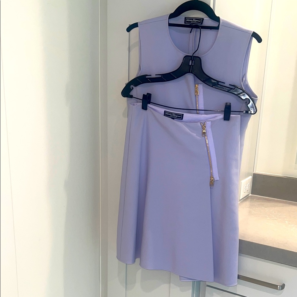 SALVATORE FERRAGAMO  Fantastic lavender colored 2 piece skirt set - DISCOUNTED !